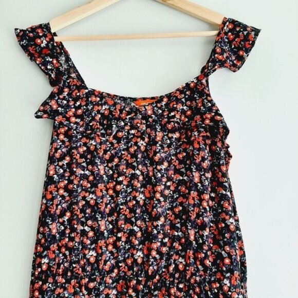 JOE FRESH Sleeveless Scoop Neck Mini Dress Ditsy Floral Print Sz L - Picture 3 of 15